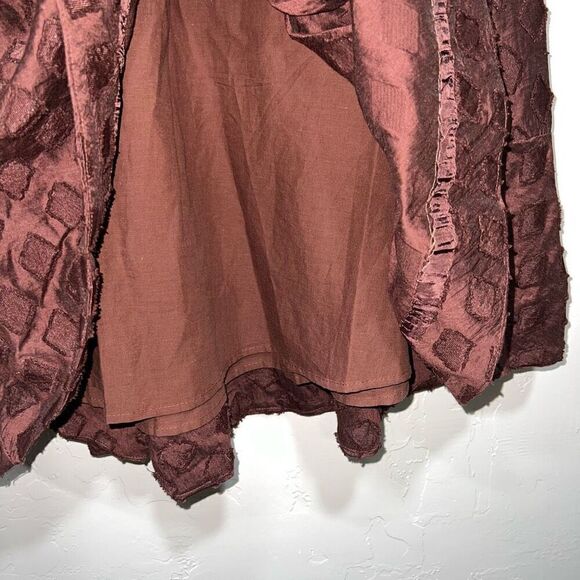 Maeve Diamond-Cut Skirt Size 8 Brown Midi ANTHROPOLOGIE - Picture 4 of 7